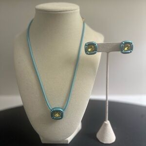 Swarovski Blue Necklace with Yellow Accents